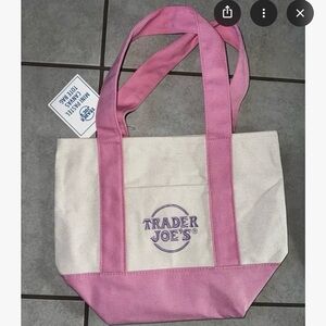 Pink and Cream Trader Joe’s mini Tote Bag